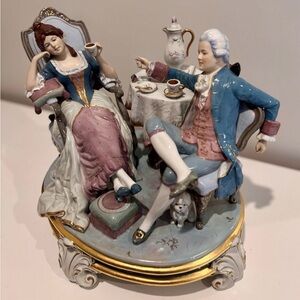 Royal Dux Tea Party Figurine Porcelain Figurine Vintage